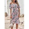 image:imagePRETTYGARDEN Summer Floral Bodycon Midi Dresses 2026 Puff Sleeve Mermaid Cocktail Baby Shower Photoshoot Maternity DressFloral Pink Green Apricot