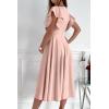 image:imagePRETTYGARDEN Summer Midi Dress 2026 Spring Ruffle Sleeve V Neck Cocktail Wedding Guest A Line Fit and Flared DressesApricot