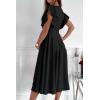 image:imagePRETTYGARDEN Summer Midi Dress 2026 Spring Ruffle Sleeve V Neck Cocktail Wedding Guest A Line Fit and Flared DressesBlack