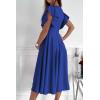 image:imagePRETTYGARDEN Summer Midi Dress 2026 Spring Ruffle Sleeve V Neck Cocktail Wedding Guest A Line Fit and Flared DressesBlue