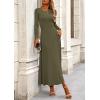 image:imagePRETTYGARDEN Women Fall Spring 2 Piece Outfits Dressy Casual Ribbed Knit Long Sleeve Crop Top Maxi Flowy Skirts Matching SetsArmy Green