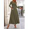 image:imagePRETTYGARDEN Women Fall Spring 2 Piece Outfits Dressy Casual Ribbed Knit Long Sleeve Crop Top Maxi Flowy Skirts Matching SetsArmy Green