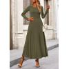 image:imagePRETTYGARDEN Women Fall Spring 2 Piece Outfits Dressy Casual Ribbed Knit Long Sleeve Crop Top Maxi Flowy Skirts Matching SetsArmy Green