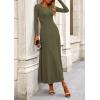 image:imagePRETTYGARDEN Women Fall Spring 2 Piece Outfits Dressy Casual Ribbed Knit Long Sleeve Crop Top Maxi Flowy Skirts Matching SetsArmy Green