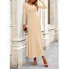 image:imagePRETTYGARDEN Women Fall Spring 2 Piece Outfits Dressy Casual Ribbed Knit Long Sleeve Crop Top Maxi Flowy Skirts Matching SetsBeige