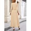 image:imagePRETTYGARDEN Women Fall Spring 2 Piece Outfits Dressy Casual Ribbed Knit Long Sleeve Crop Top Maxi Flowy Skirts Matching SetsBeige