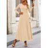 image:imagePRETTYGARDEN Women Fall Spring 2 Piece Outfits Dressy Casual Ribbed Knit Long Sleeve Crop Top Maxi Flowy Skirts Matching SetsBeige