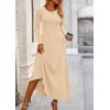 image:imagePRETTYGARDEN Women Fall Spring 2 Piece Outfits Dressy Casual Ribbed Knit Long Sleeve Crop Top Maxi Flowy Skirts Matching SetsBeige