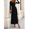 image:imagePRETTYGARDEN Women Fall Spring 2 Piece Outfits Dressy Casual Ribbed Knit Long Sleeve Crop Top Maxi Flowy Skirts Matching SetsBlack
