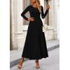 image:imagePRETTYGARDEN Women Fall Spring 2 Piece Outfits Dressy Casual Ribbed Knit Long Sleeve Crop Top Maxi Flowy Skirts Matching SetsBlack