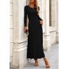image:imagePRETTYGARDEN Women Fall Spring 2 Piece Outfits Dressy Casual Ribbed Knit Long Sleeve Crop Top Maxi Flowy Skirts Matching SetsBlack