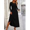 image:imagePRETTYGARDEN Women Fall Spring 2 Piece Outfits Dressy Casual Ribbed Knit Long Sleeve Crop Top Maxi Flowy Skirts Matching SetsBlack