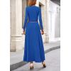 image:imagePRETTYGARDEN Women Fall Spring 2 Piece Outfits Dressy Casual Ribbed Knit Long Sleeve Crop Top Maxi Flowy Skirts Matching SetsBlue