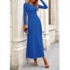 image:imagePRETTYGARDEN Women Fall Spring 2 Piece Outfits Dressy Casual Ribbed Knit Long Sleeve Crop Top Maxi Flowy Skirts Matching SetsBlue