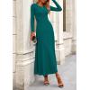 image:imagePRETTYGARDEN Women Fall Spring 2 Piece Outfits Dressy Casual Ribbed Knit Long Sleeve Crop Top Maxi Flowy Skirts Matching SetsBlue Green