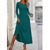 image:imagePRETTYGARDEN Women Fall Spring 2 Piece Outfits Dressy Casual Ribbed Knit Long Sleeve Crop Top Maxi Flowy Skirts Matching SetsBlue Green