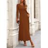 image:imagePRETTYGARDEN Women Fall Spring 2 Piece Outfits Dressy Casual Ribbed Knit Long Sleeve Crop Top Maxi Flowy Skirts Matching SetsBrown