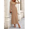 image:imagePRETTYGARDEN Women Fall Spring 2 Piece Outfits Dressy Casual Ribbed Knit Long Sleeve Crop Top Maxi Flowy Skirts Matching SetsCamel