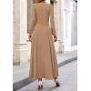image:imagePRETTYGARDEN Women Fall Spring 2 Piece Outfits Dressy Casual Ribbed Knit Long Sleeve Crop Top Maxi Flowy Skirts Matching SetsCamel