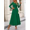 image:imagePRETTYGARDEN Women Fall Spring 2 Piece Outfits Dressy Casual Ribbed Knit Long Sleeve Crop Top Maxi Flowy Skirts Matching SetsGreen
