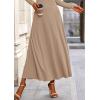 image:imagePRETTYGARDEN Women Fall Spring 2 Piece Outfits Dressy Casual Ribbed Knit Long Sleeve Crop Top Maxi Flowy Skirts Matching SetsKhaki