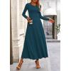 image:imagePRETTYGARDEN Women Fall Spring 2 Piece Outfits Dressy Casual Ribbed Knit Long Sleeve Crop Top Maxi Flowy Skirts Matching SetsLake Blue
