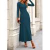 image:imagePRETTYGARDEN Women Fall Spring 2 Piece Outfits Dressy Casual Ribbed Knit Long Sleeve Crop Top Maxi Flowy Skirts Matching SetsLake Blue