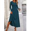 image:imagePRETTYGARDEN Women Fall Spring 2 Piece Outfits Dressy Casual Ribbed Knit Long Sleeve Crop Top Maxi Flowy Skirts Matching SetsLake Blue