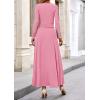 image:imagePRETTYGARDEN Women Fall Spring 2 Piece Outfits Dressy Casual Ribbed Knit Long Sleeve Crop Top Maxi Flowy Skirts Matching SetsPink