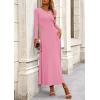 image:imagePRETTYGARDEN Women Fall Spring 2 Piece Outfits Dressy Casual Ribbed Knit Long Sleeve Crop Top Maxi Flowy Skirts Matching SetsPink