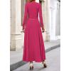 image:imagePRETTYGARDEN Women Fall Spring 2 Piece Outfits Dressy Casual Ribbed Knit Long Sleeve Crop Top Maxi Flowy Skirts Matching SetsRose Red