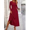 image:imagePRETTYGARDEN Women Fall Spring 2 Piece Outfits Dressy Casual Ribbed Knit Long Sleeve Crop Top Maxi Flowy Skirts Matching SetsWine Red