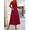 image:imagePRETTYGARDEN Women Fall Spring 2 Piece Outfits Dressy Casual Ribbed Knit Long Sleeve Crop Top Maxi Flowy Skirts Matching SetsWine Red