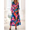 image:imagePRETTYGARDEN Womens 2026 Spring Wedding Guest Dresses Floral Long Sleeve V Neck Belted Long Flowy Boho Maxi DressFloral Black