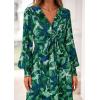 image:imagePRETTYGARDEN Womens 2026 Spring Wedding Guest Dresses Floral Long Sleeve V Neck Belted Long Flowy Boho Maxi DressFloral Green