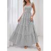 image:imagePRETTYGARDEN Womens 2026 Summer Casual Maxi Dresses Striped Square Neck Sleeveless Boho Flowy Sundress Beach Vacation ClothesBlack