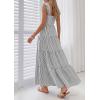 image:imagePRETTYGARDEN Womens 2026 Summer Casual Maxi Dresses Striped Square Neck Sleeveless Boho Flowy Sundress Beach Vacation ClothesBlack