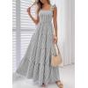 image:imagePRETTYGARDEN Womens 2026 Summer Casual Maxi Dresses Striped Square Neck Sleeveless Boho Flowy Sundress Beach Vacation ClothesBlack