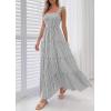 image:imagePRETTYGARDEN Womens 2026 Summer Casual Maxi Dresses Striped Square Neck Sleeveless Boho Flowy Sundress Beach Vacation ClothesBlack