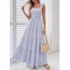 image:imagePRETTYGARDEN Womens 2026 Summer Casual Maxi Dresses Striped Square Neck Sleeveless Boho Flowy Sundress Beach Vacation ClothesBlue