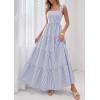 image:imagePRETTYGARDEN Womens 2026 Summer Casual Maxi Dresses Striped Square Neck Sleeveless Boho Flowy Sundress Beach Vacation ClothesBlue