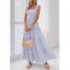 image:imagePRETTYGARDEN Womens 2026 Summer Casual Maxi Dresses Striped Square Neck Sleeveless Boho Flowy Sundress Beach Vacation ClothesBlue