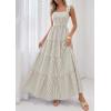 image:imagePRETTYGARDEN Womens 2026 Summer Casual Maxi Dresses Striped Square Neck Sleeveless Boho Flowy Sundress Beach Vacation ClothesBrown