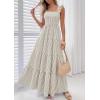 image:imagePRETTYGARDEN Womens 2026 Summer Casual Maxi Dresses Striped Square Neck Sleeveless Boho Flowy Sundress Beach Vacation ClothesBrown