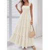 image:imagePRETTYGARDEN Womens 2026 Summer Casual Maxi Dresses Striped Square Neck Sleeveless Boho Flowy Sundress Beach Vacation ClothesKhaki