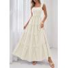 image:imagePRETTYGARDEN Womens 2026 Summer Casual Maxi Dresses Striped Square Neck Sleeveless Boho Flowy Sundress Beach Vacation ClothesKhaki