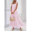 image:imagePRETTYGARDEN Womens 2026 Summer Casual Maxi Dresses Striped Square Neck Sleeveless Boho Flowy Sundress Beach Vacation ClothesPink