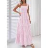 image:imagePRETTYGARDEN Womens 2026 Summer Casual Maxi Dresses Striped Square Neck Sleeveless Boho Flowy Sundress Beach Vacation ClothesPink