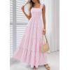 image:imagePRETTYGARDEN Womens 2026 Summer Casual Maxi Dresses Striped Square Neck Sleeveless Boho Flowy Sundress Beach Vacation ClothesPink