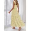image:imagePRETTYGARDEN Womens 2026 Summer Casual Maxi Dresses Striped Square Neck Sleeveless Boho Flowy Sundress Beach Vacation ClothesYellow